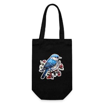 Winterlicher Vogel - Geschenkbeutel für Flaschen - Schwarz - Vorne
