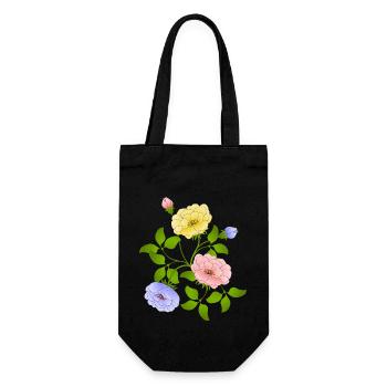 Flowers - Gift Bag for Bottles - black - Front