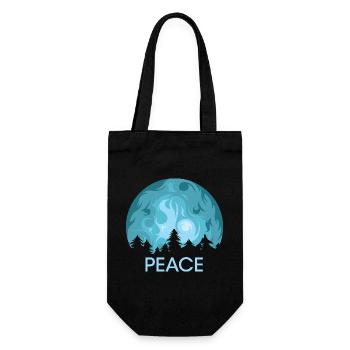 moon forest peace peace icon trees nature - Gift Bag for Bottles - black - Front