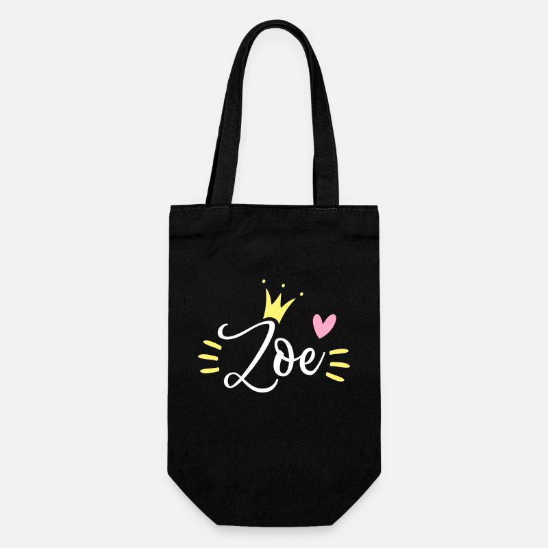 Couronne de prénom Zoé - Sac à bouteille - noir