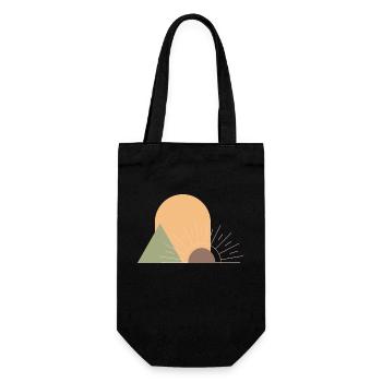 Boho Sonne - Geschenkbeutel für Flaschen - Schwarz - Vorne