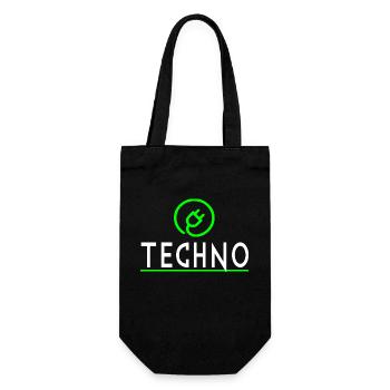 Techno - Geschenkbeutel für Flaschen - Schwarz - Vorne