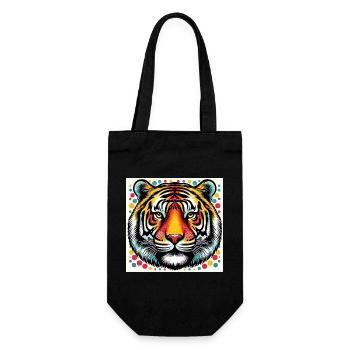 Tiger Pop Art - Geschenkbeutel für Flaschen - Schwarz - Vorne