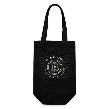 21 Million Divided by 8 Billion Bitcoin T-Shirt - Gift Bag for Bottles - black - Front