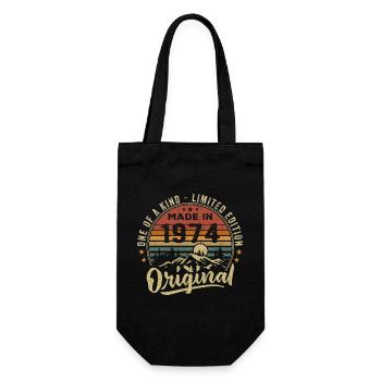 Né 1974 Original Retro Vintage Anniversaire 1974 - Sac à bouteille - noir - Devant