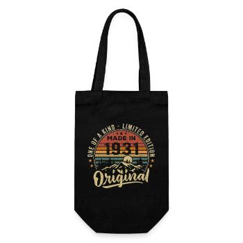 Born 1931 Original Retro Vintage Birthday 1931 - Gift Bag for Bottles - black - Front