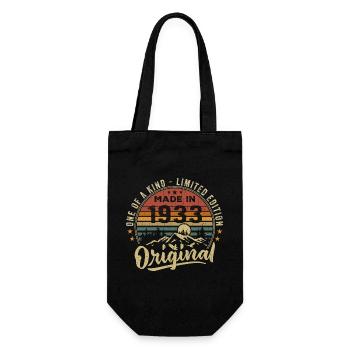 Geboren 1933 Original Retro Vintage Geburtstag 1933 - Geschenkbeutel für Flaschen - Schwarz - Vorne