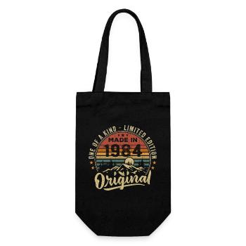 Né 1984 Original Retro Vintage Anniversaire 1984 - Sac à bouteille - noir - Devant