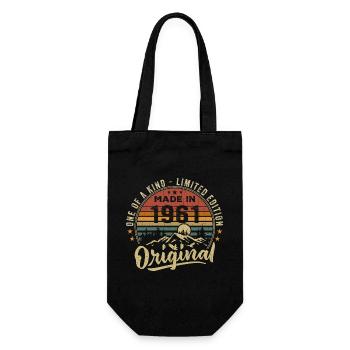 Né 1961 Original Retro Vintage Anniversaire 1961 - Sac à bouteille - noir - Devant