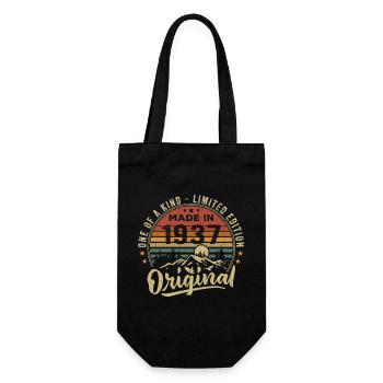 Né 1937 Original Retro Vintage Anniversaire 1937 - Sac à bouteille - noir - Devant