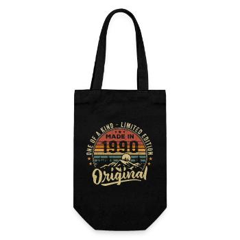 Né 1990 Original Retro Vintage Anniversaire 1990 - Sac à bouteille - noir - Devant
