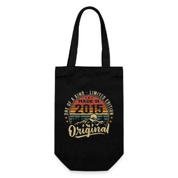 Born 2015 Original Retro Vintage Anniversary 2015 - Gift Bag for Bottles - black - Front