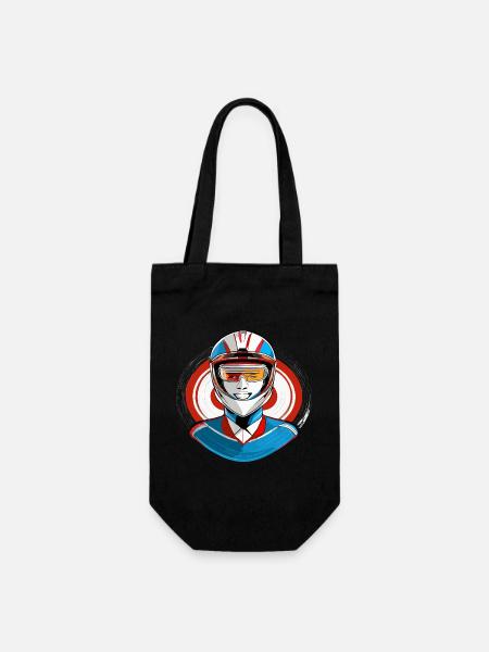 Rennfahrer mit Helm - Geschenkbeutel für Flaschen - Schwarz