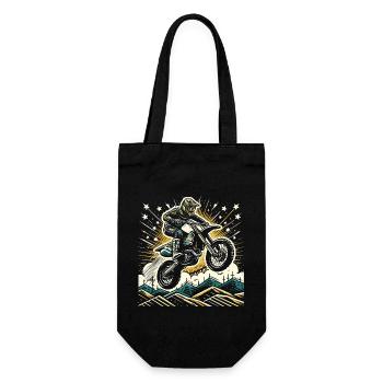 Retro Motocross Gift - Vintage Dirt Bike - Gift Bag for Bottles - black - Front