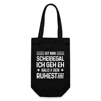 Is mir Scheißegal Ich geh eh bald in den Ruhestand - Geschenkbeutel für Flaschen - Schwarz - Vorne