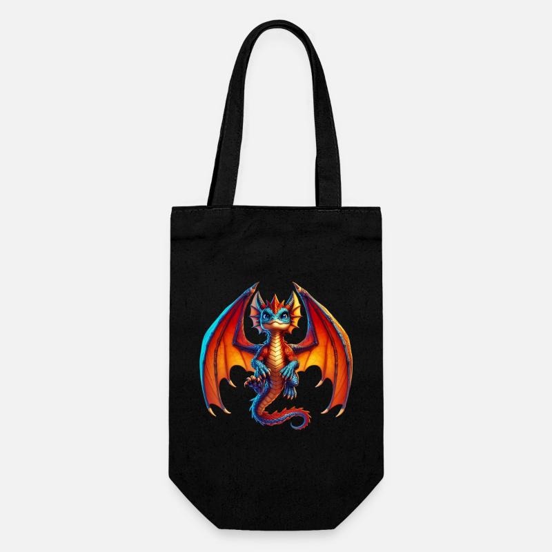 Drache - Geschenkbeutel für Flaschen - Schwarz