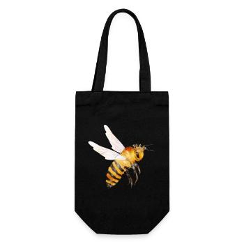 Flying queen bee hand drawn - Gift Bag for Bottles - black - Front