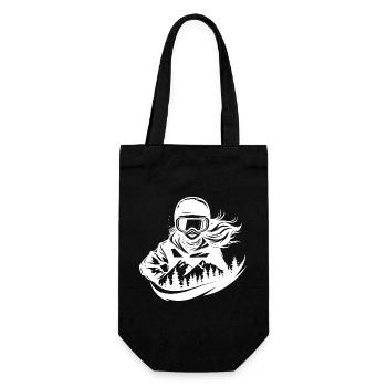 Snowboarder Girl - Gift Bag for Bottles - black - Front