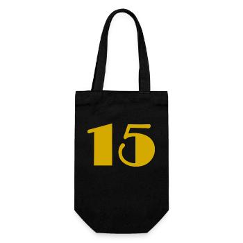 15. 15 YEARS. 15th ANNIVERSARY. 15 YEAR ANNIVERSARY. - Gift Bag for Bottles - black - Front