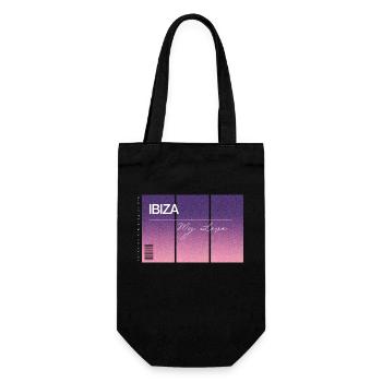 Ibiza, my love. Souvenir with GPS data - Gift Bag for Bottles - black - Front
