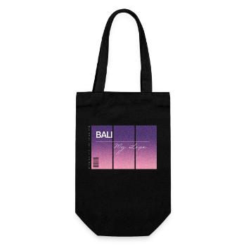 Bali, my love. Souvenir WITH GPS data - Gift Bag for Bottles - black - Front