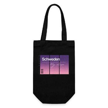Sweden, my love. Souvenir with GPS data - Gift Bag for Bottles - black - Front