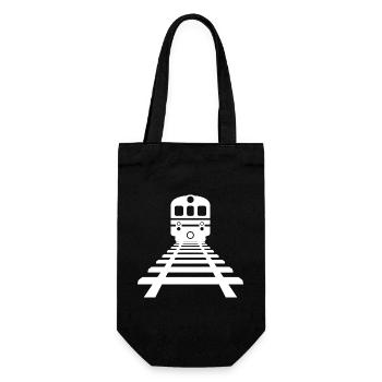 Railway Drawing - Gift Bag for Bottles - black - Front