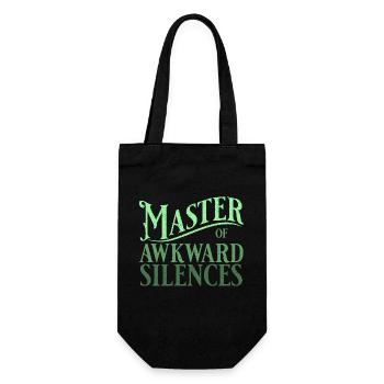 Master of awkward silences in green - Gift Bag for Bottles - black - Front