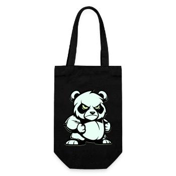 Panda Bear Comic - Gift Bag for Bottles - black - Front