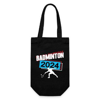 Badminton 2024 Badmintoner Badmintonspieler Spiel - Geschenkbeutel für Flaschen - Schwarz - Vorne