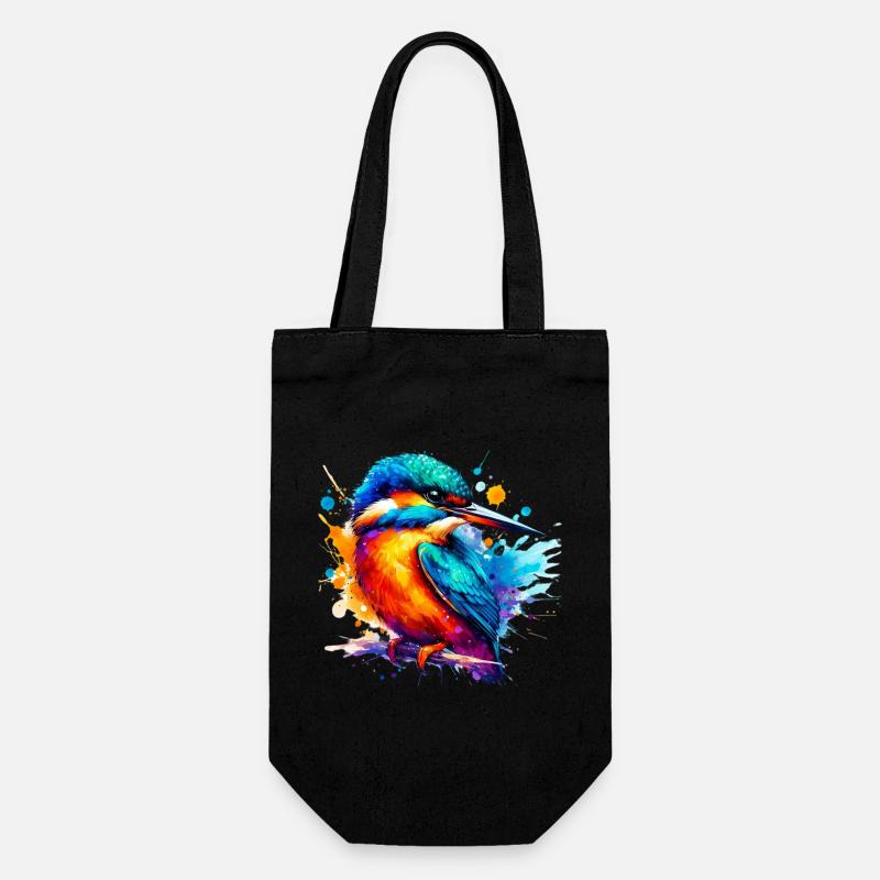 Eisvogel - Geschenkbeutel für Flaschen - Schwarz