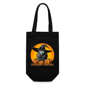 Chat d'Halloween avec chapeau de sorcière - Sac à bouteille - noir - Devant