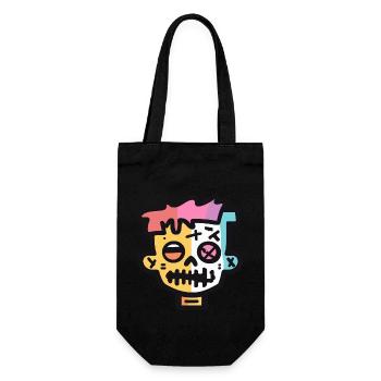 Zombie Halloween Symbol Gruselig - Geschenkbeutel für Flaschen - Schwarz - Vorne