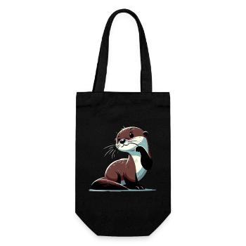 Otter - Geschenkbeutel für Flaschen - Schwarz - Vorne