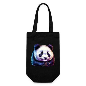 Panda - Geschenkbeutel für Flaschen - Schwarz - Vorne