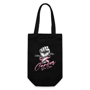 Brustkrebs Awareness Faust & Pinke Schleife Design - Geschenkbeutel für Flaschen - Schwarz - Vorne