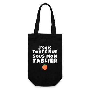 tablier de cuisine, humour, tablier, rigolo - Sac à bouteille - noir - Devant
