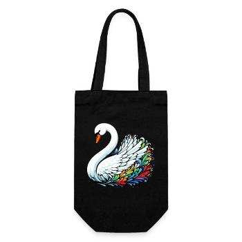 Swan - Gift Bag for Bottles - black - Front
