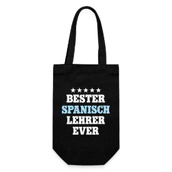 Spanisch Lehrer Geburtstag Maestro de Espanol - Geschenkbeutel für Flaschen - Schwarz - Vorne