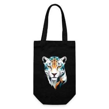 Leopard Vektor Kunst Lebendige Farben Illustration - Geschenkbeutel für Flaschen - Schwarz - Vorne