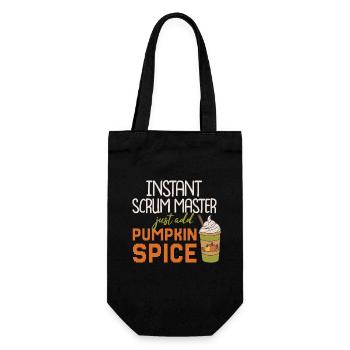 Instant Scrum Master add Pumpkin Spice - Geschenkbeutel für Flaschen - Schwarz - Vorne