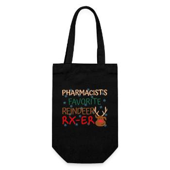 Pharmacist Weihnachten favorite Reindeer - Geschenkbeutel für Flaschen - Schwarz - Vorne