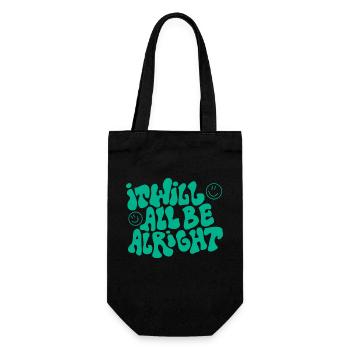 Saying "It will all be alright" - Gift Bag for Bottles - black - Front