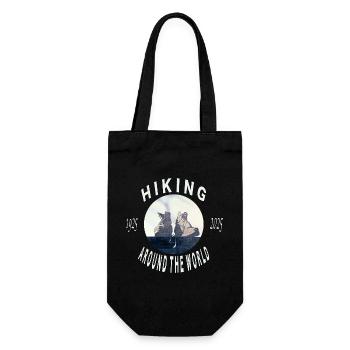 Hiking Around the World Boots Logo - Geschenkbeutel für Flaschen - Schwarz - Vorne