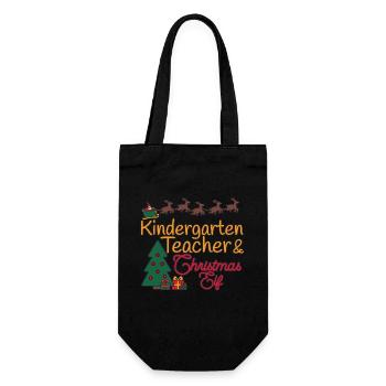 Kindergarten teacher Christmas Xmas Elf - Gift Bag for Bottles - black - Front