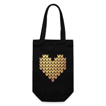 Motif de tricot coeur or Exclusive Love Winter - Sac à bouteille - noir - Devant