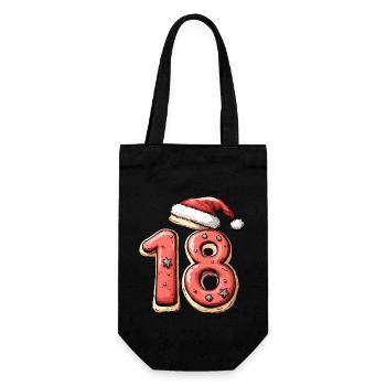 Biscuit de Noël à 18 chiffres - Sac à bouteille - noir - Devant