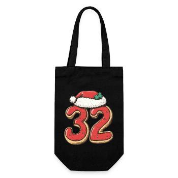 32 Number Christmas Cookie - Gift Bag for Bottles - black - Front