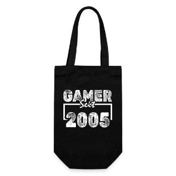 Zocken 2005 - Geschenkbeutel für Flaschen - Schwarz - Vorne