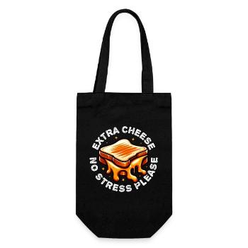 EXTRA CHESSE BITTE KEIN STRESS - Geschenkbeutel für Flaschen - Schwarz - Vorne